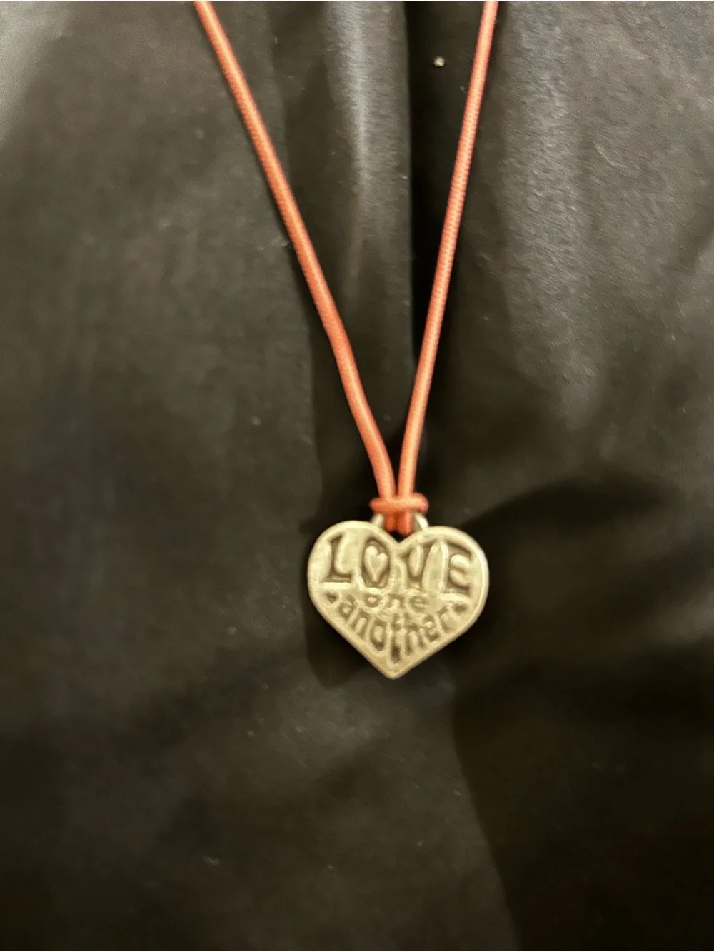 Handmade Christian Love One Another Heart Pendant Necklace